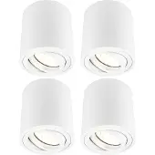 LEDVION - 4X LED Opbouwspots - Dimbaar - 5W - 2700K - Wit