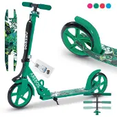 Arebos kick scooter stadsstep kinderstep volwassen scooter groen
