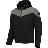 Rusty Stitches motorjas, model William, textiel, zwart/grijs, maat M