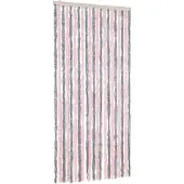 vidaXL Vliegengordijn 90x220 cm chenille zilvergrijs en roze