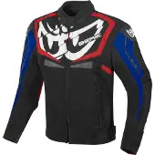 Berik Radic Evo waterdichte motorfietstextiljas, zwart/rood/blauw, maat 52