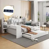OKWISH Gestoffeerd Bed 140x190 cm – Velours off-white met knoopdetail – Verstelbaar hoofdeinde – Stabiel