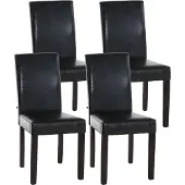 CLP Ina Set van 4 Eetkamerstoelen - Kunstleer bruin donkerbruin