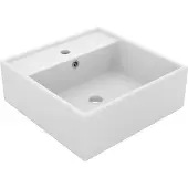 Syfax Wastafel met overloop vierkant 41x41 cm keramiek matwit