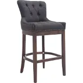 CLP Barkruk Buckingham - bekleding, houten poten, donker antiek - Donkergrijs