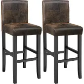 TecTake - 2 Barkrukken van imitatieleer oud bruin - 403584