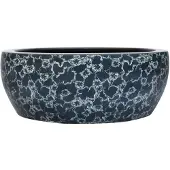 Syfax Opzetwasbak rond Φ41x14 cm keramiek zwart en blauw