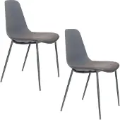 Housecraft living Eetkamerstoel Altas set van 4 | kunststof grijs 48.5x88x49 cm eetkamerstoelen | NADUVI