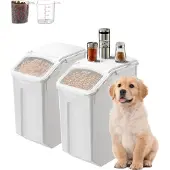 Vevor Rijstbewaarcontainers 2-pack Hondenvoerdispenser