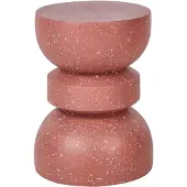 Beliani FALIRO - Bijzettafel - Rood/Terrazzo - Lichtbeton
