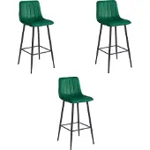 Leobert POZZA kruk - donkergroen fluweel / zwarte poten x 3