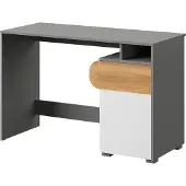Minio , bureau "CARINA 8", notenhoutfineer / lichtgrijs / witte lak