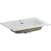AC-DÉCO GO 60/DP-8095 Keramisch wastafelblad, 60 cm, wit, geschikt voor inbouw in meubels