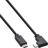 InLine USB-C kabel, schuin, USB 3.2 Gen.2x2, 20Gb/s, 100W, zwart, 0,3m
