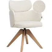 Beliani MARCY - Eetkamerstoel - Lichtbeige - Bouclé
