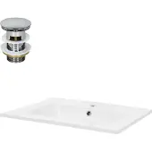 LuxeBath Wastafel 61x16,5x46 cm wit keramiek ML-Design