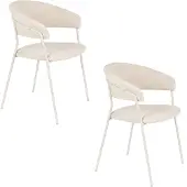 Housecraft living Eetkamerstoel Kayasi set van 2 | metaal beige 51.5x79x59.5 cm eetkamerstoelen | NADUVI
