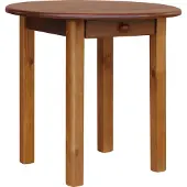 Koma Tools Ronde eettafel, massief grenen, met lade, Ø 90 cm, eikenkleur