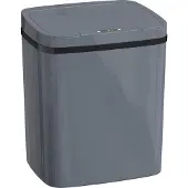 HOMCOM Sensorprullenbak 15L, automatische prullenbak met twee openningsmodi, grijs