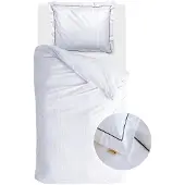 Walra Dekbedovertrek Subtile Stripe Wit Antraciet Satijn-140 x 200 / 220 cm | 1-Persoons