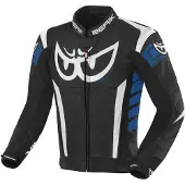 Berik Zakura Zwart Wit Blauw Leren Motorjas Maat 52