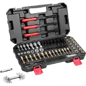 Vevor Draadherstelgereedschap UNC &amp; UNF &amp; Metrische Draadreparatieset 61-delige set met draadtappen en snijmallen voor monteurs en doe-het-zelvers