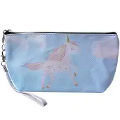 Juleeze Toilettas Dames 23x13 cm Blauw Polyester Eenhoorn
