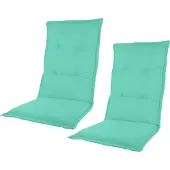 Kopu 2 stuks prisma aquamarine hoogwaardige tuinkussen hoge rug