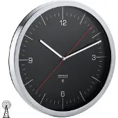 Blomus CRONO M, Wandklok, Radio-gestuurd, Rond, Zwart, Kunststof, RVS, CRONO