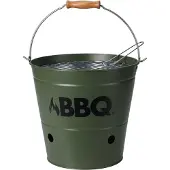 Bbq collection Barbecue emmer BBQ 26 cm olijfgroen