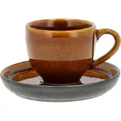 Bitz espressokop met schotel 7 cl Amber-zwart