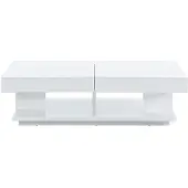 Vente-unique Salontafel ARAMIS met opbergruimte - Wit gelakt MDF