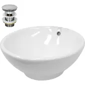 LuxeBath Wastafel 455x185 mm van keramiek incl. afvoerset met overloop
