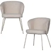 Woood Admit Eetkamerstoelen - Polyester - Pebble - Set van 2