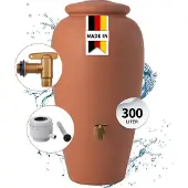 Graf GARANTIA amfoor compleet SET 300 L terracotta incl. kunststof uitloopkraan en regenpijp-aansluiting
