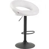 CLP Barkruk Olinda - kunstleer, zwart frame - wit