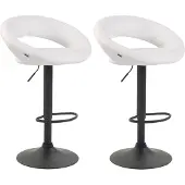 CLP 2x Barkruk Olinda - kunstleer, zwart frame - wit
