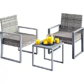 Casaria Polyrotan Tuinset 3-delig Grijs