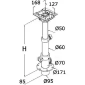 Osculati Telescopische voet voor jachttafel, aluminium, 48.421.01