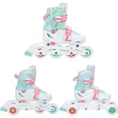 Croxer Verstelbare Kinderrollers Inez 3-in-1, Maat 26-29, LED Wielen