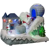 Konstsmide LED Decoratie Skipiste | 8 Lichtpunten Multicolor, Kerstmelodieën, 0.5W | 4.5V Trafo | Voor Binnen | 16.5x21.5cm | Niet Dimbaar