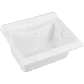 Aqualine Wandhangende spoelbak 60x50cm, kunststof, wit