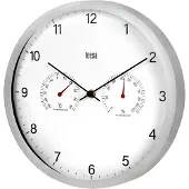 Uni-T Teesa TSA0049 Wandklok met thermometer en hygrometer, 30 cm, zilverkleurig