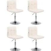 CLP 4-delige loungeset Palma V2, kunstleer. De loungefauteuils zijn in hoogte verstelbaar en draaibaar. Kleur: crème