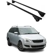 Omac Bagagedrager voor Skoda Fabia hatchback (2007-2014), metalen, zwart, 2 stuks