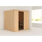 Karibu Sauna Daria (entree aan de voorkant), volledig glazen deur, grafietkleur, zonder accessoires