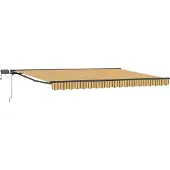 vidaXL Handbediende luifel met LED's Geel, Grijs, Anthraciet 4 × 3 m