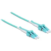 DeLOCK Quick release LC/UPC Duplex optical fiber uniboot kabel | OM3 | LSZH | turquoise | 1 meter