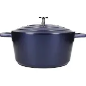 Masterclass Aluminium gietijzeren kookpan met deksel, geschikt voor inductie en ovenbestendig, 24 cm / 4 liter - Metallic blauw