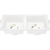 LEDVION – LED Inbouwspot Dubbel Vierkant 162x85mm – Wit – Dimbaar – GU10 – IP20